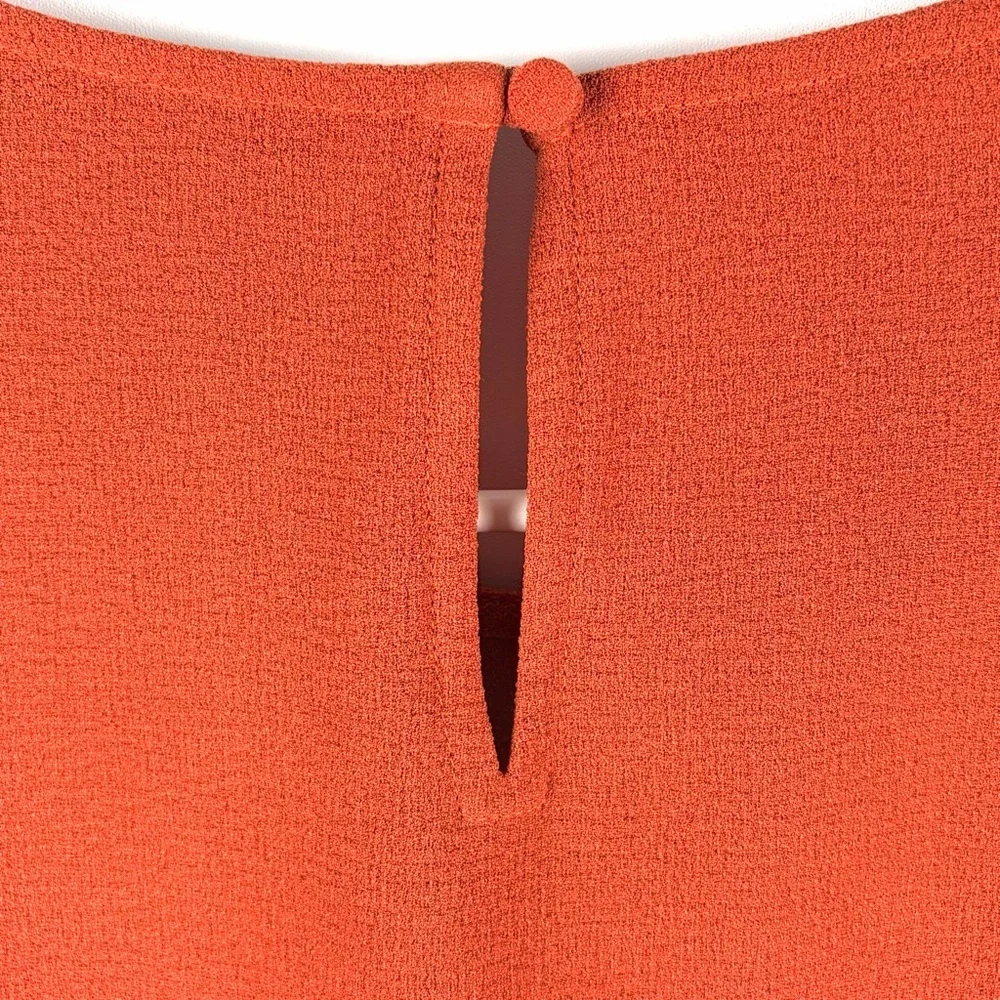 Madewell XS Orange Textured Flutter Sleeve Peplum Blouse Top - Picture 9 of 13